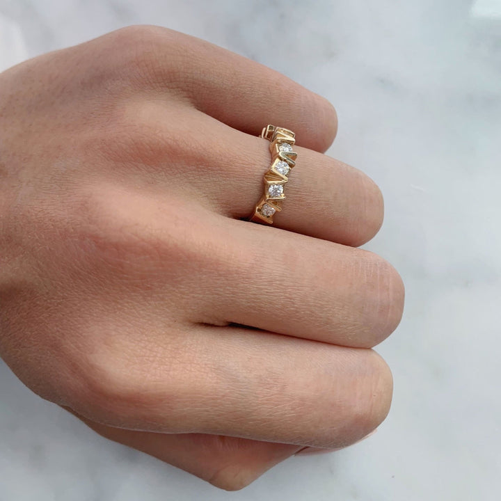 Round Cut Unique Diamond Band for Birthday Gift for Wife - Doozy Diamonds