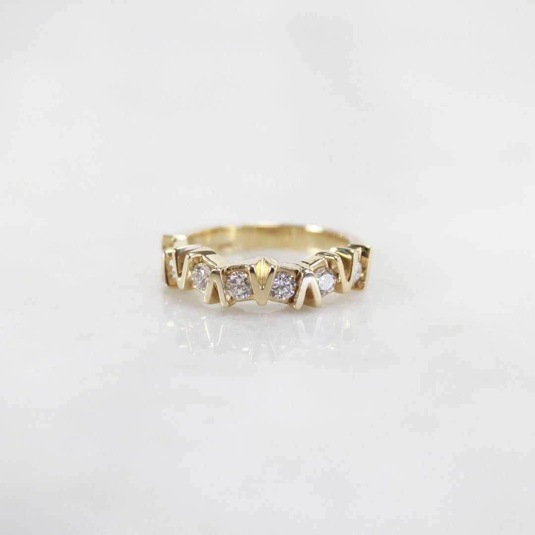 Round Cut Unique Diamond Wedding Band for Her - Doozy Diamonds