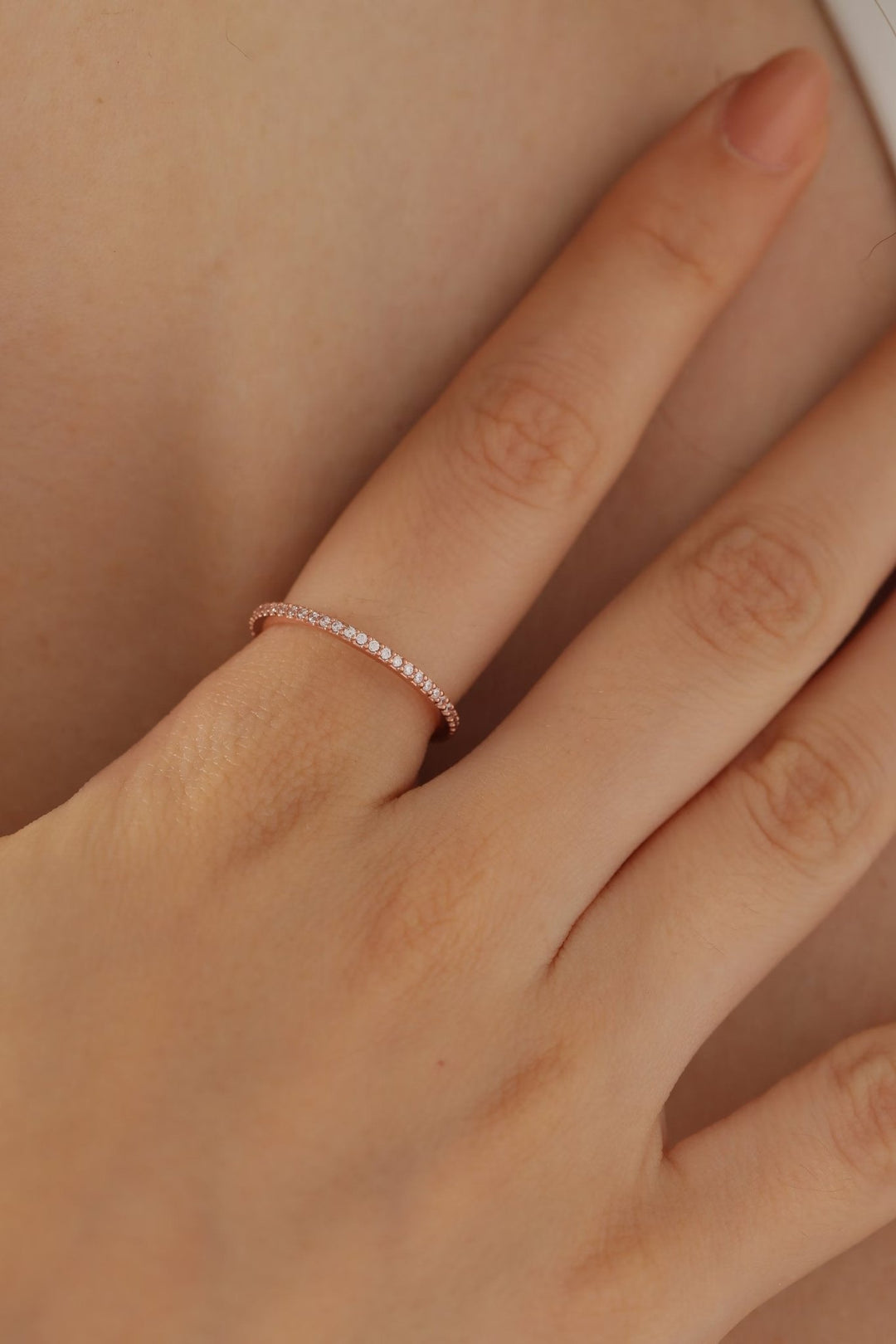 14K Gold Full Eternity Diamond lab grown diamond Wedding Band - Doozy Diamonds