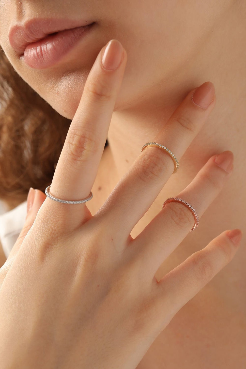 14K Gold Full Eternity Diamond lab grown diamond Wedding Band - Doozy Diamonds