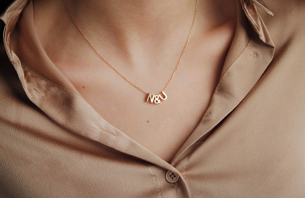 Initial Minimalist Letter Necklace for Women in 18K Gold - Doozy Diamonds