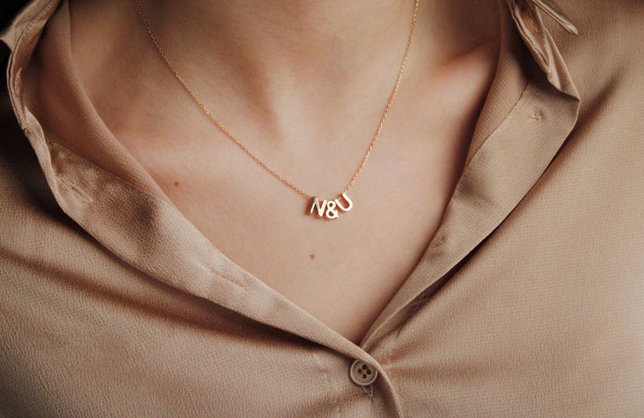 Initial Minimalist Letter Necklace for Women in 18K Gold - Doozy Diamonds