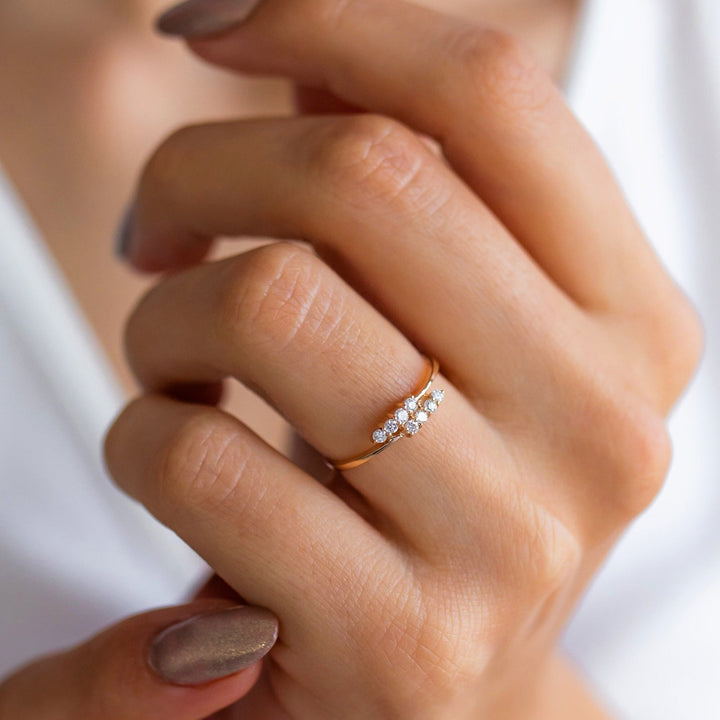 Cross Over Round Cut Diamond Wedding Band for Her - Doozy Diamonds