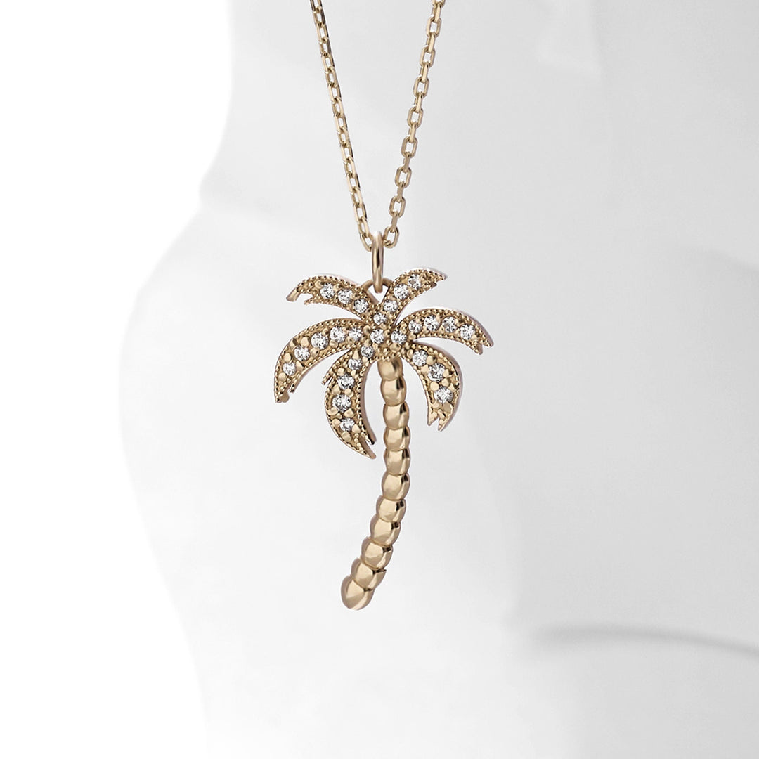 Palm Tree lab grown diamonds Pendant for Women - Doozy Diamonds