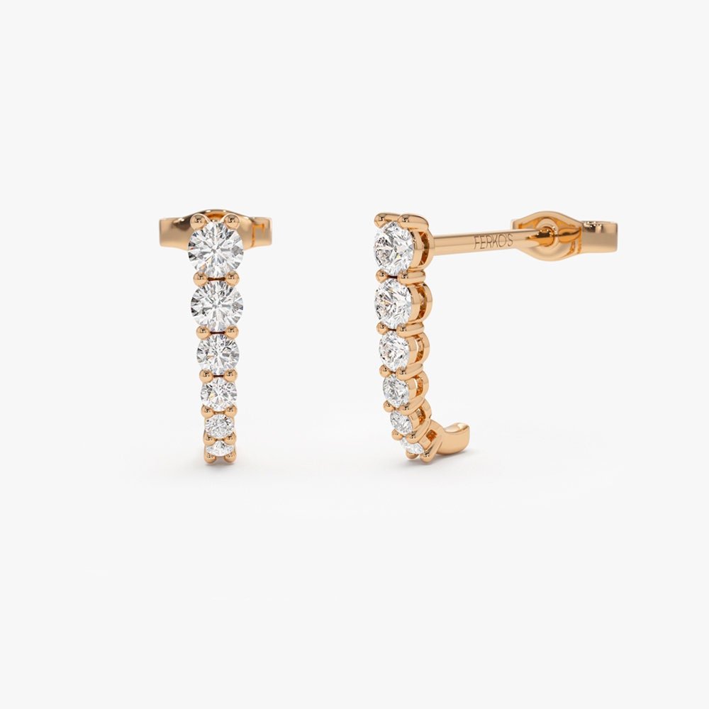 Round Cut Diamond Unique Studs Earrings for Christmas Gift - Doozy Diamonds