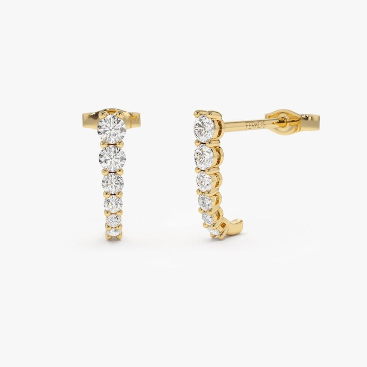 Round Cut Diamond Unique Studs Earrings for Christmas Gift - Doozy Diamonds