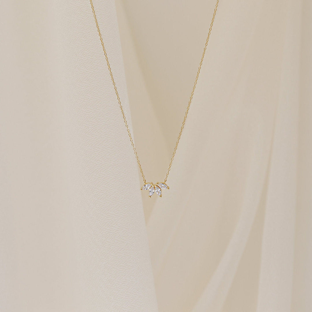Marquise Cut Four Stone lab grown diamonds Necklace for Women - Doozy Diamonds