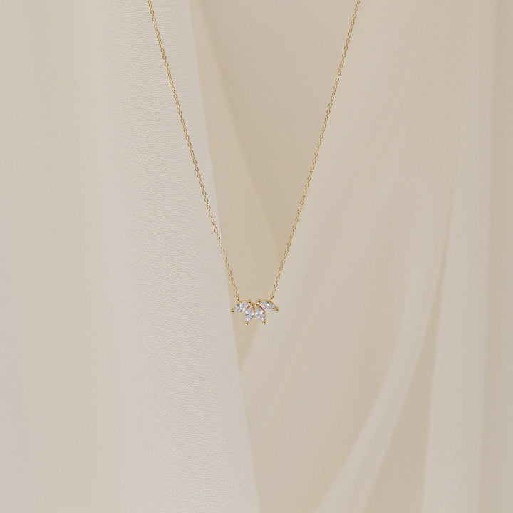 Marquise Cut Four Stone lab grown diamonds Necklace for Women - Doozy Diamonds