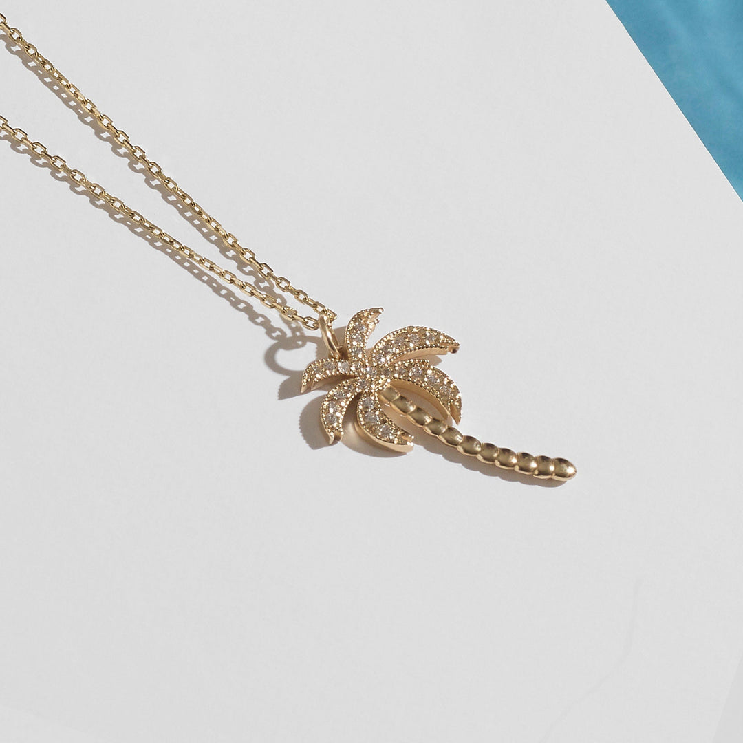 Palm Tree lab grown diamonds Pendant for Women - Doozy Diamonds