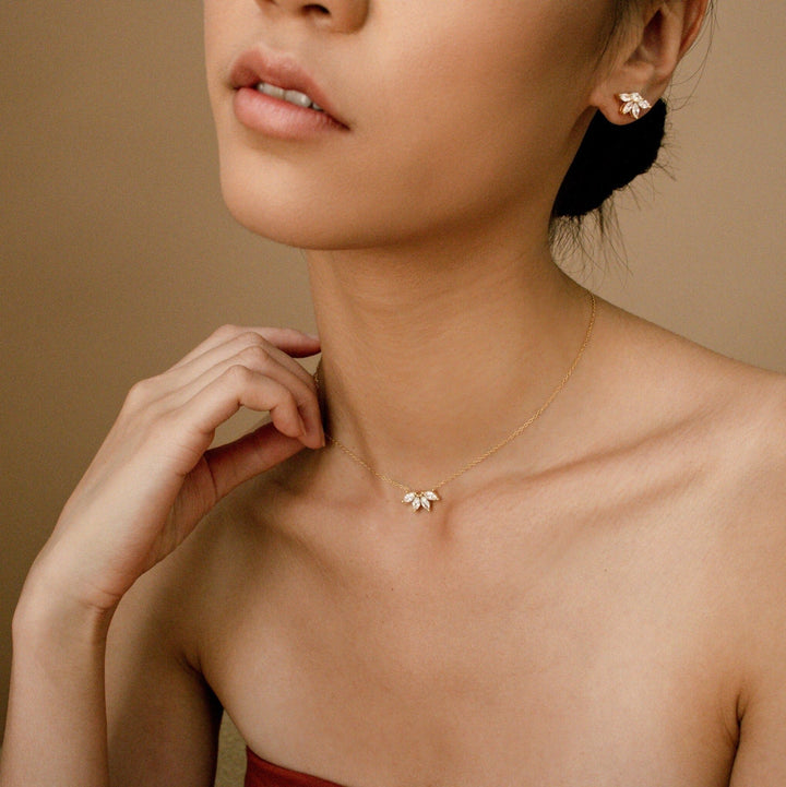 Marquise Cut Four Stone lab grown diamonds Necklace for Women - Doozy Diamonds