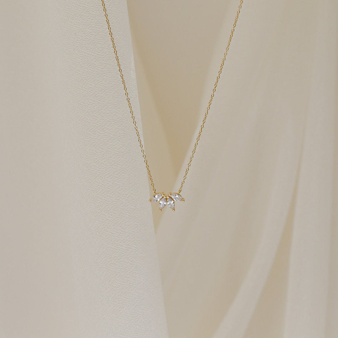 Marquise Cut Four Stone lab grown diamonds Necklace for Women - Doozy Diamonds