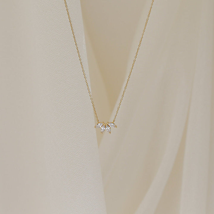 Marquise Cut Four Stone lab grown diamonds Necklace for Women - Doozy Diamonds