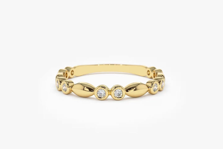 Round Cut Diamond Unique Wedding Stack Ring for Women - Doozy Diamonds