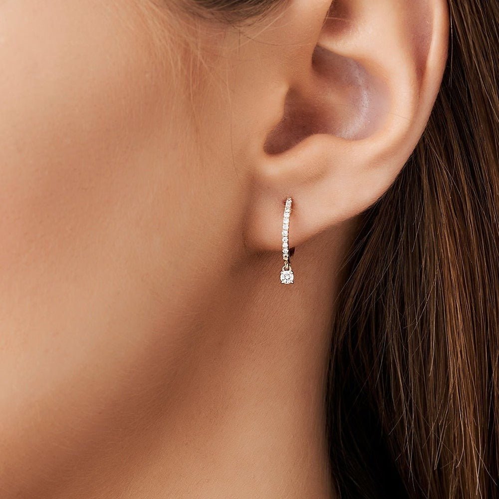 Round Cut Diamond lab grown diamond Hoop Earrings for Women - Doozy Diamonds