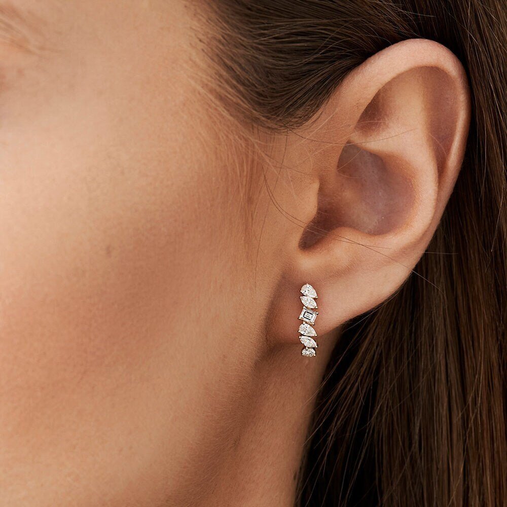 Diamond Shapes Unique Statement Stud Earrings for Women - Doozy Diamonds