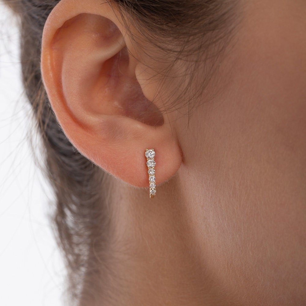 Round Cut Diamond Unique Studs Earrings for Christmas Gift - Doozy Diamonds