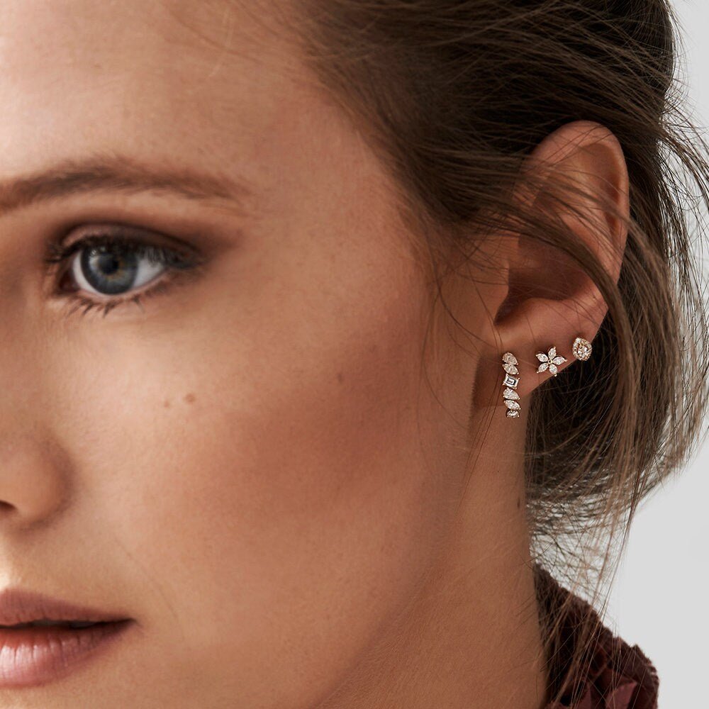 Diamond Shapes Unique Statement Stud Earrings for Women - Doozy Diamonds