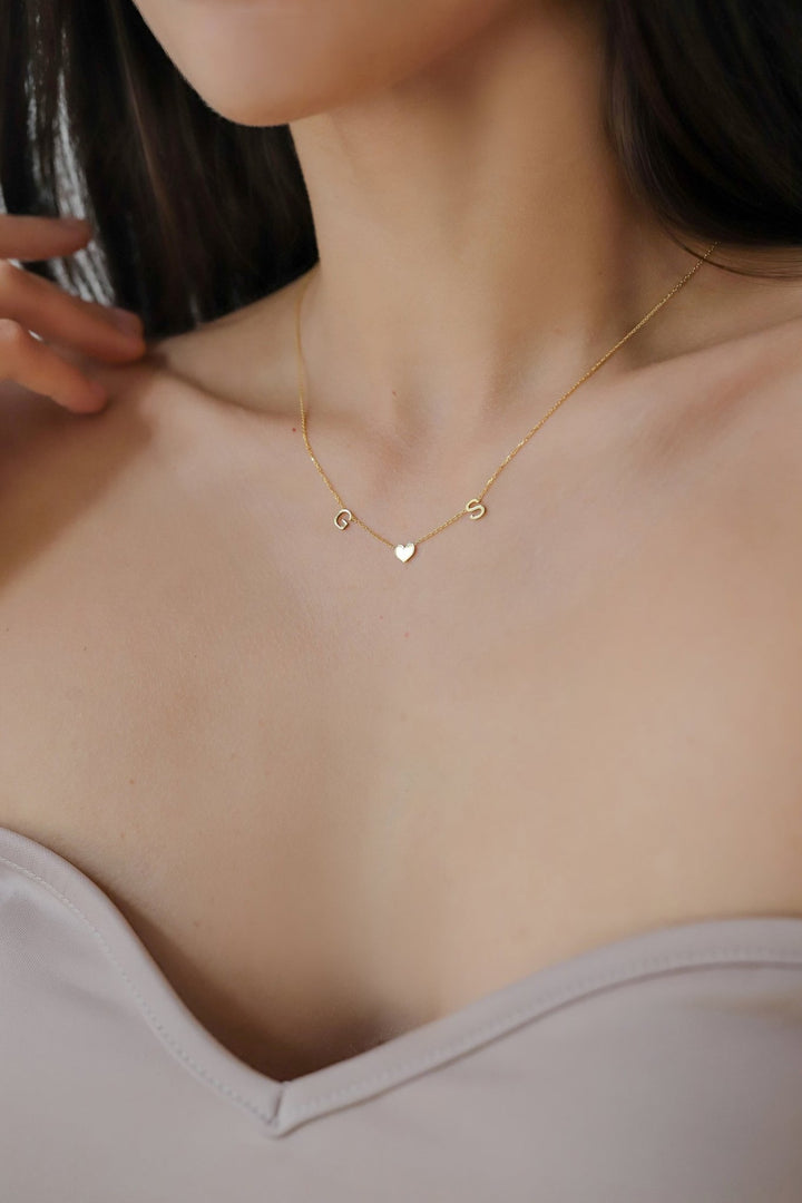 Custom Initial Letter Necklace for Women in 14K Gold - Doozy Diamonds