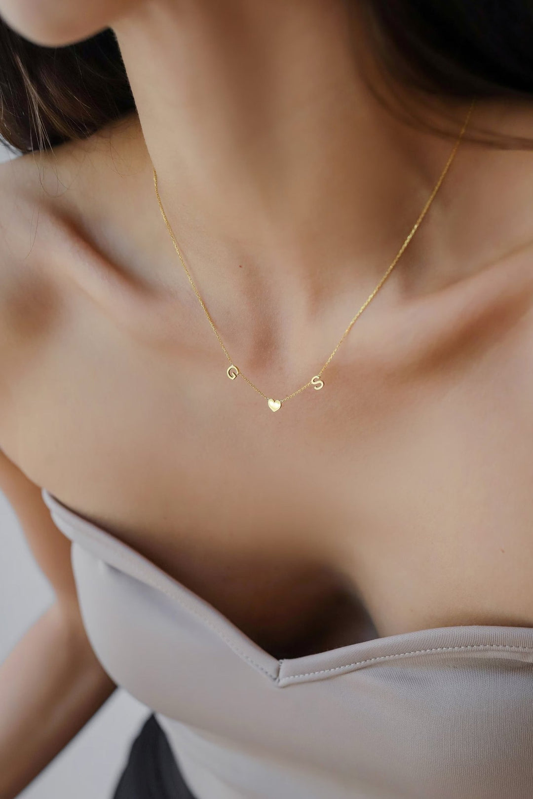 Custom Initial Letter Necklace for Women in 14K Gold - Doozy Diamonds