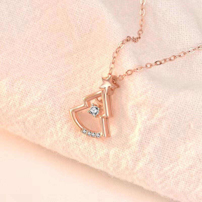 Round Cut Diamond Christmas Tree Holiday Necklace for Women - Doozy Diamonds