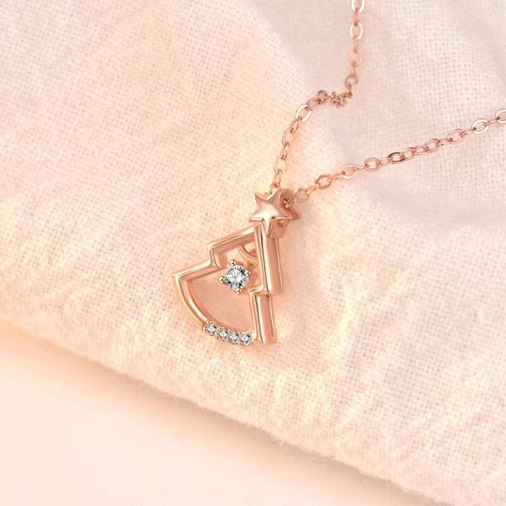 Round Cut Diamond Christmas Tree Holiday Necklace for Women - Doozy Diamonds