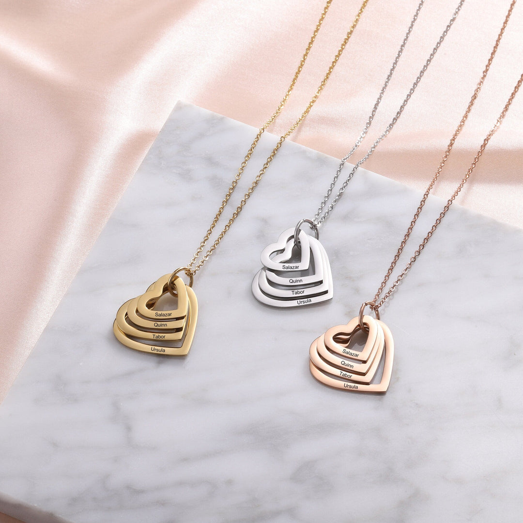 Mother Gold Necklace With Initials, Names - Engraved Gift for Women - Doozy Diamonds