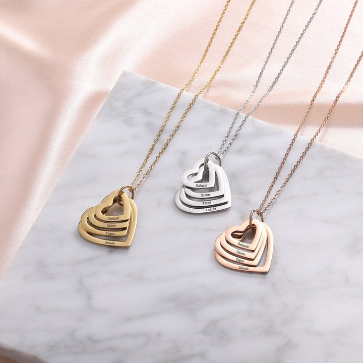 Mother Gold Necklace With Initials, Names - Engraved Gift for Women - Doozy Diamonds