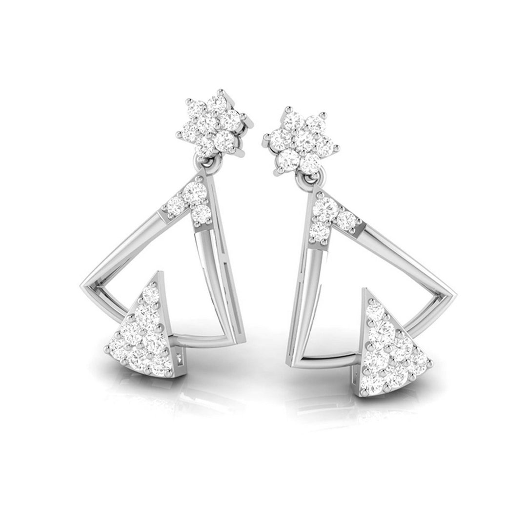 Round Cut Diamond Designer Women Earring for Christmas Gift - Doozy Diamonds