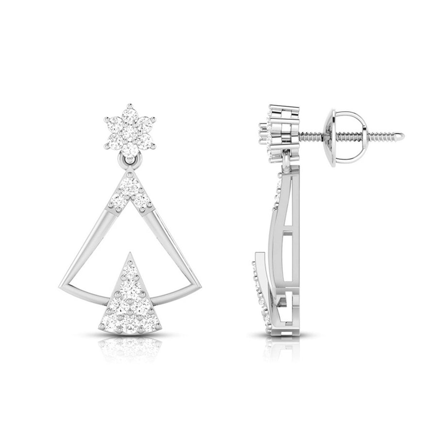 Round Cut Diamond Designer Women Earring for Christmas Gift - Doozy Diamonds