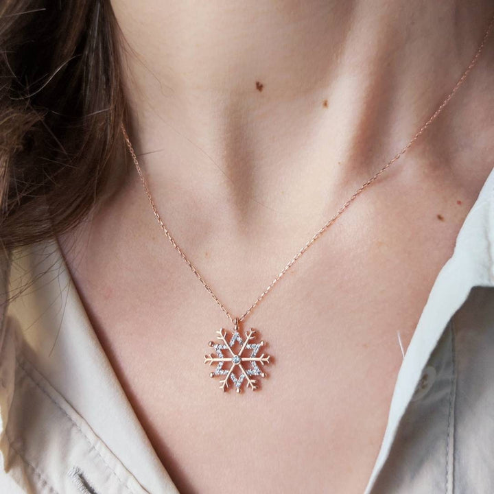 Snowflake Diamond Necklace Gift For Christmas Gift - Doozy Diamonds