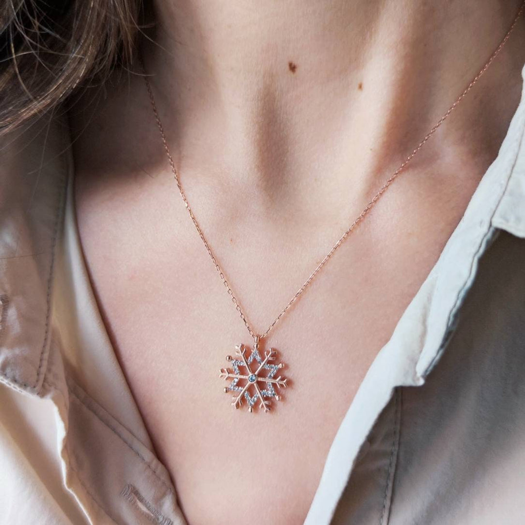 Snowflake Diamond Necklace Gift For Christmas Gift - Doozy Diamonds
