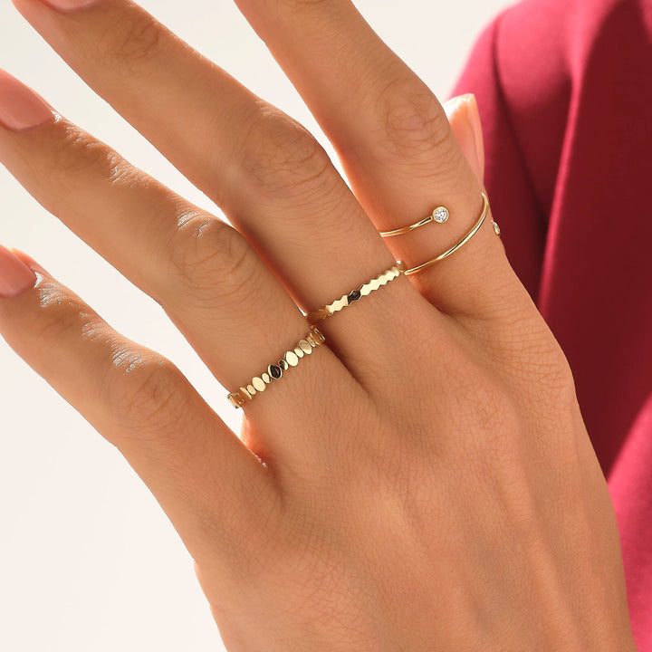 Adjustable Open lab grown diamonds Ring in Solid Yellow Gold - Doozy Diamonds