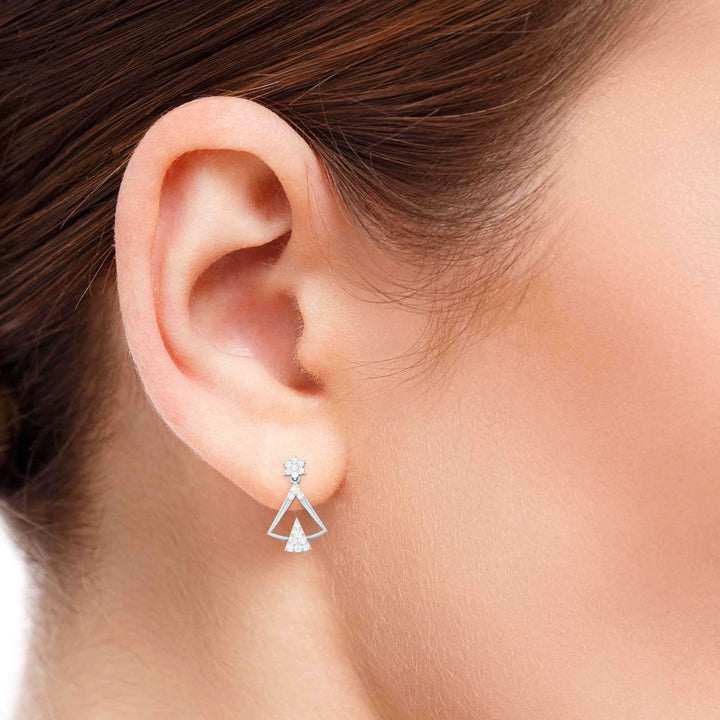 Round Cut Diamond Designer Women Earring for Christmas Gift - Doozy Diamonds