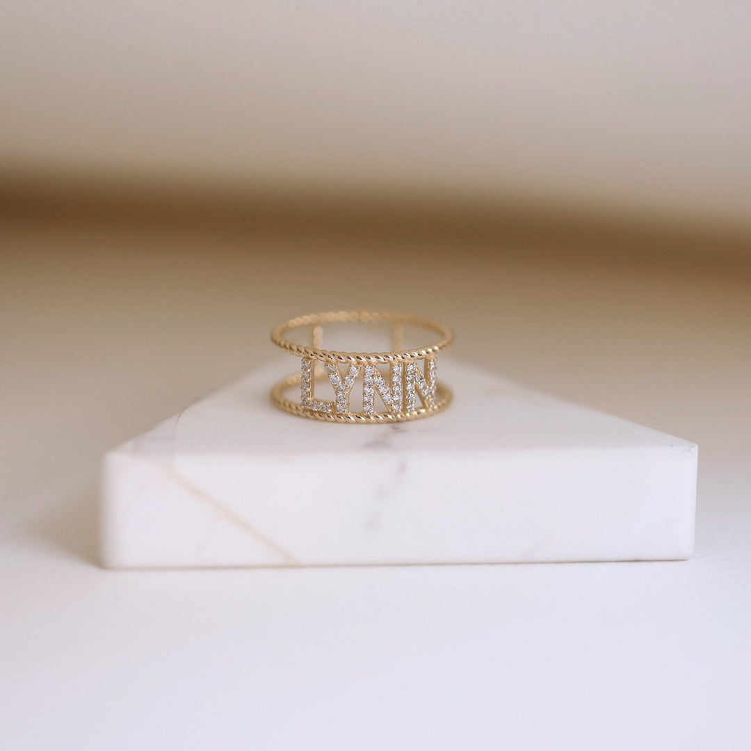 0.22CT Initial Braided lab grown diamonds Double Wedding Band - Doozy Diamonds
