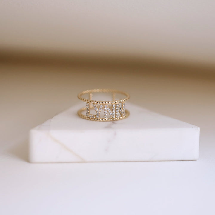 0.22CT Initial Braided lab grown diamonds Double Wedding Band - Doozy Diamonds