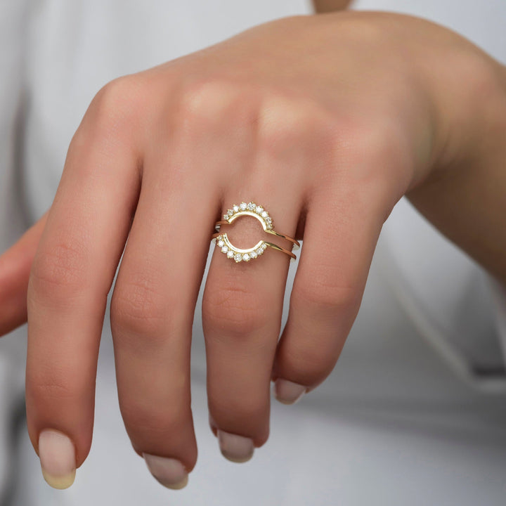 2 Piece Created Round Cut Diamond Woman Ring for Gift - Doozy Diamonds