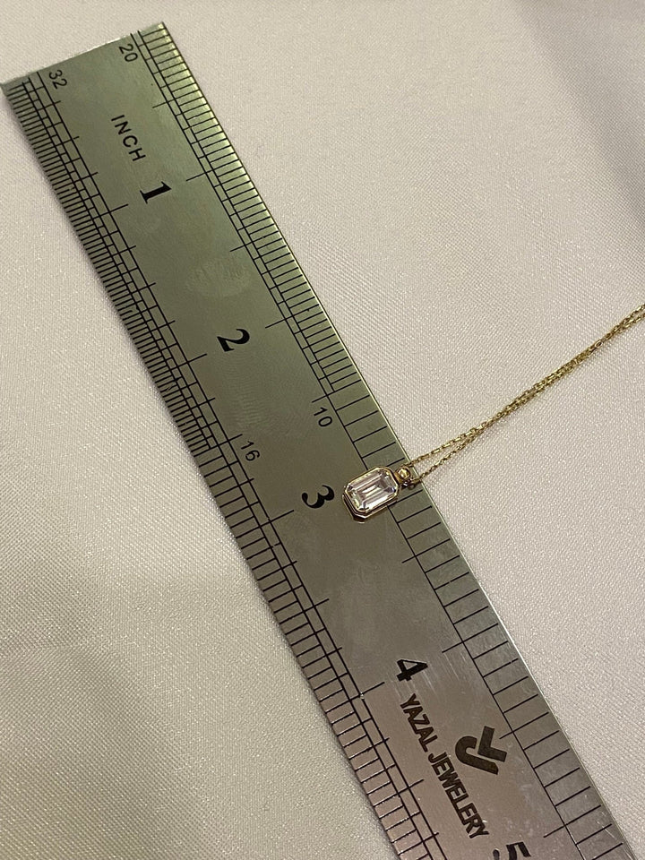 Bezel Set Baguette Cut Diamond Necklace for Women - Doozy Diamonds