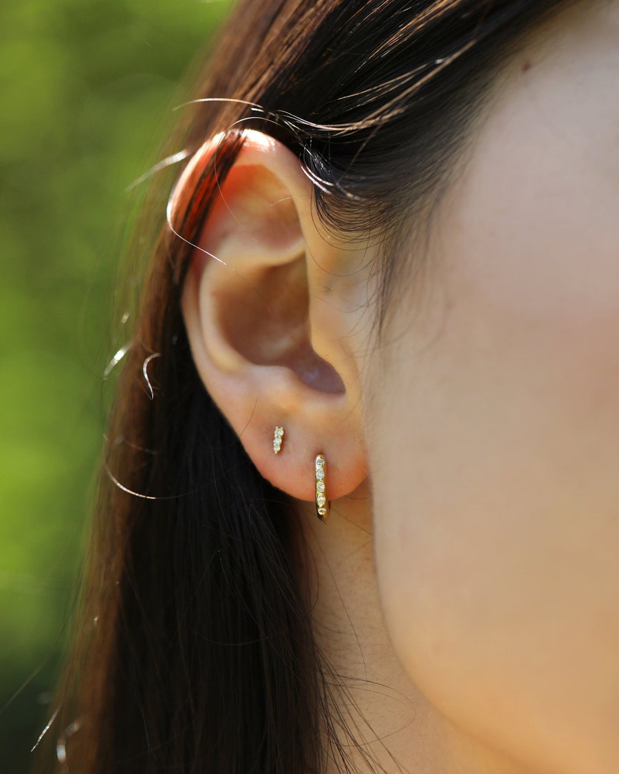 0.2CT Round Flush Setting lab grown diamonds Huggie Hoop Earrings - Doozy Diamonds