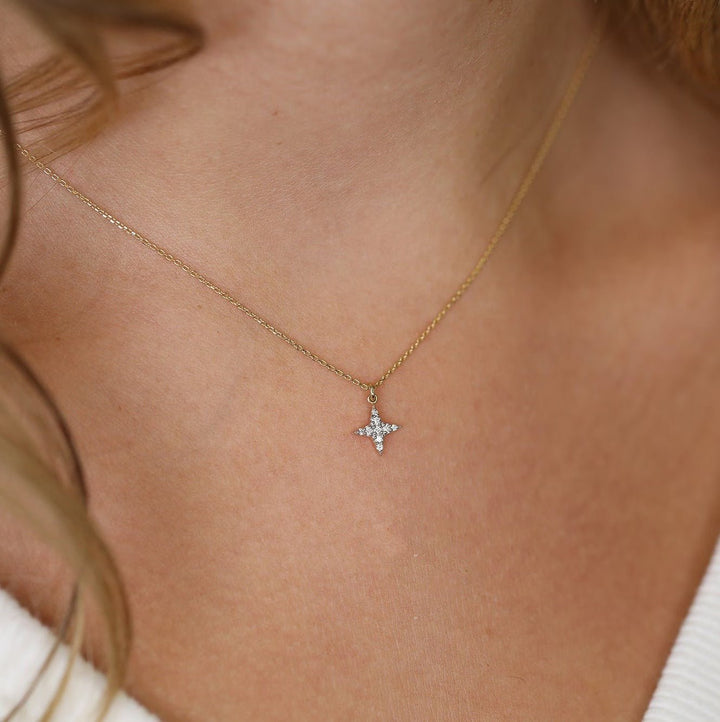 Round Cut Diamond North Star Necklace for Women - Doozy Diamonds