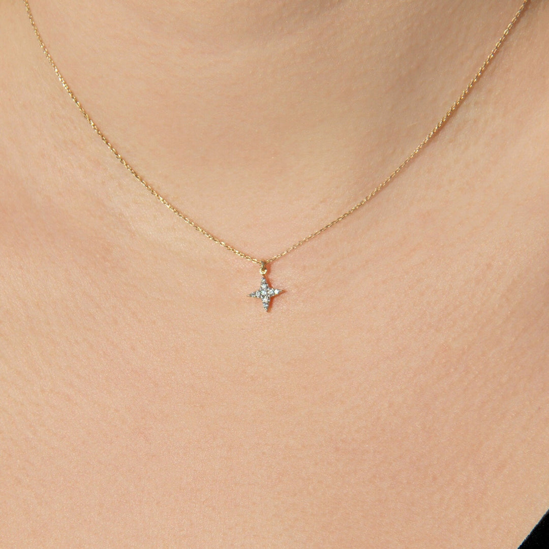 Round Cut Diamond North Star Necklace for Women - Doozy Diamonds