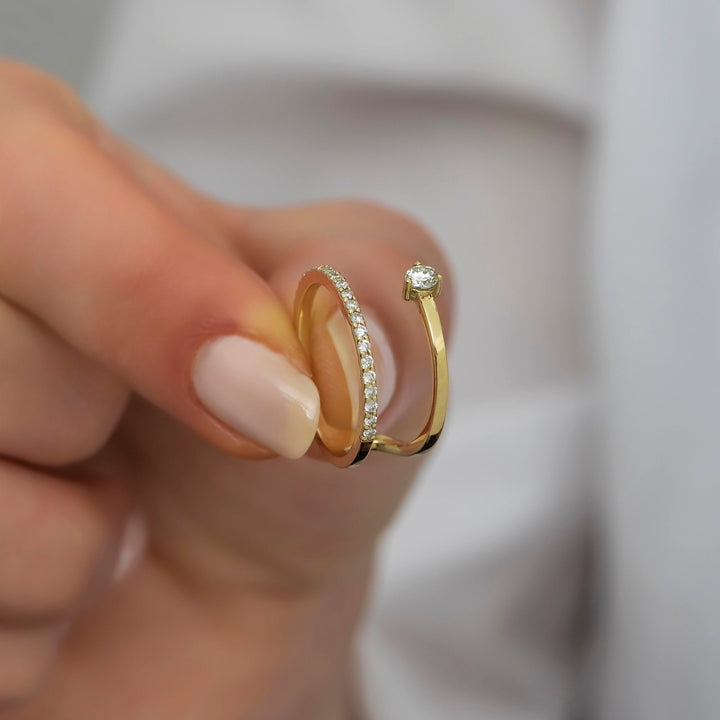 Unique Diamond Ring 14K Gold Dainty Gift for Woman - Doozy Diamonds