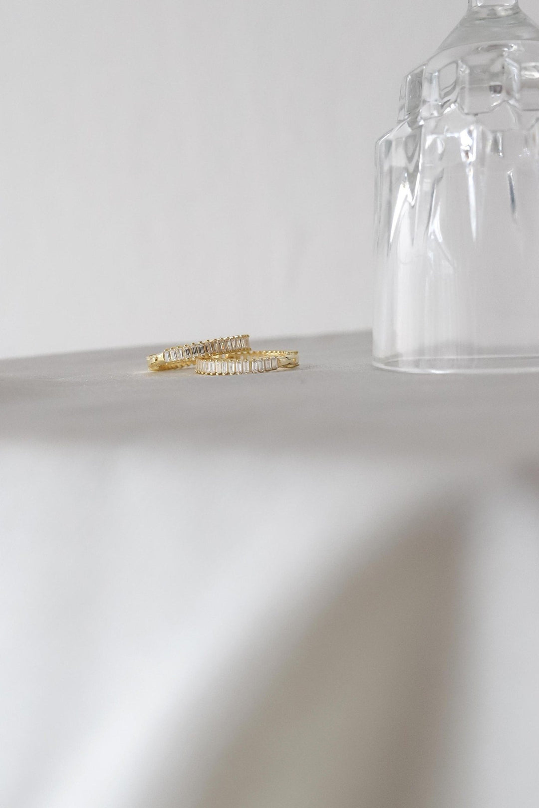 Baguette Cut Diamond Huggie Hoop Earring for for Her - Doozy Diamonds