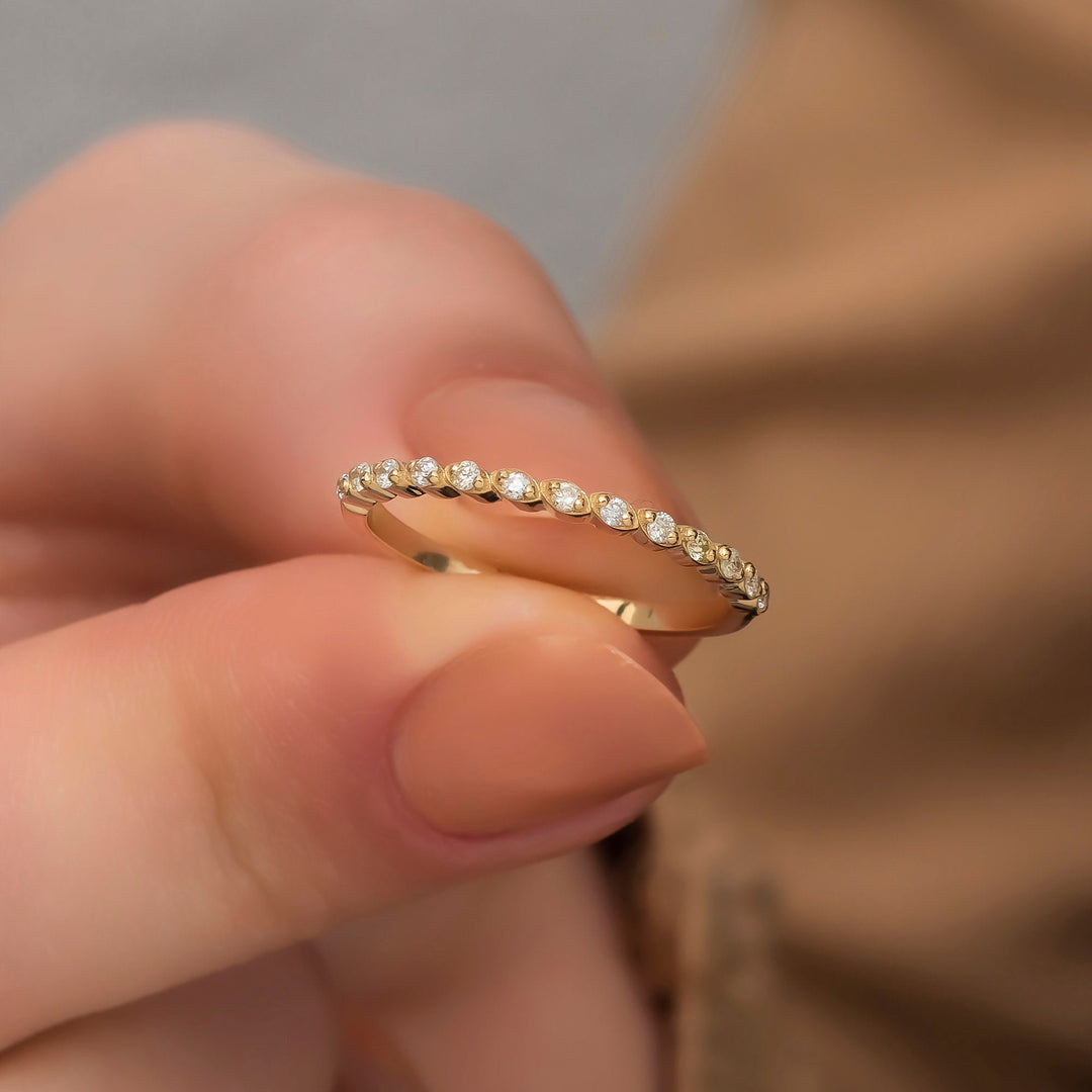 Half Eternity Round Cut Diamond Band for Women - Doozy Diamonds