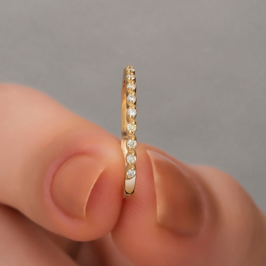 Half Eternity Round Cut Diamond Band for Women - Doozy Diamonds