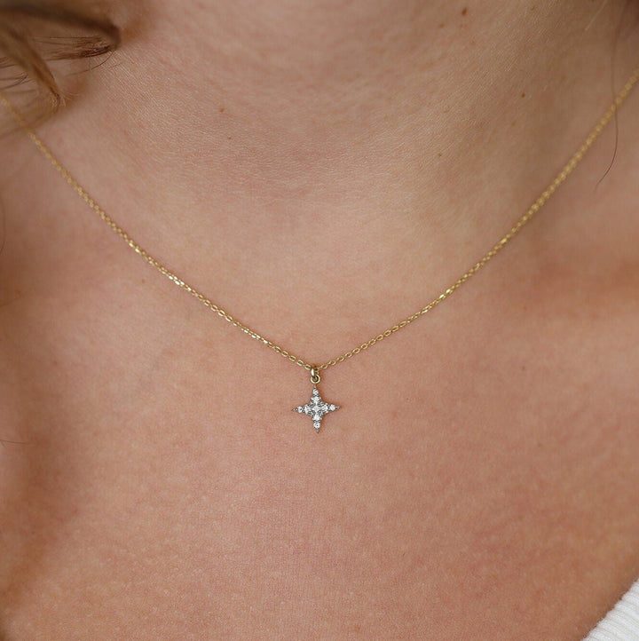 Round Cut Diamond North Star Necklace for Women - Doozy Diamonds