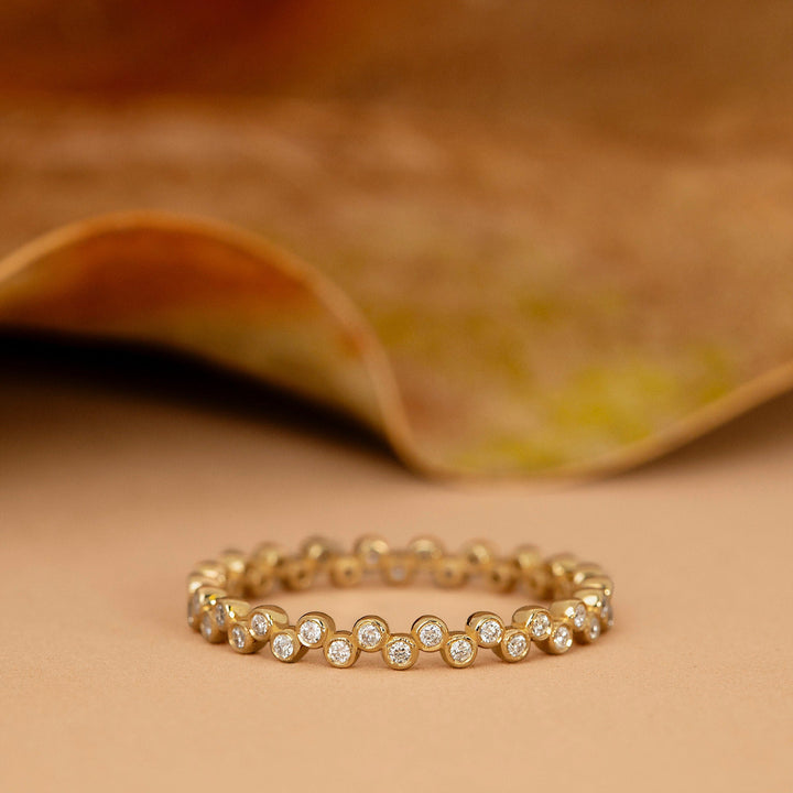 Bezel Set Round Cut Diamond Full Eternity Wedding Band for Women - Doozy Diamonds