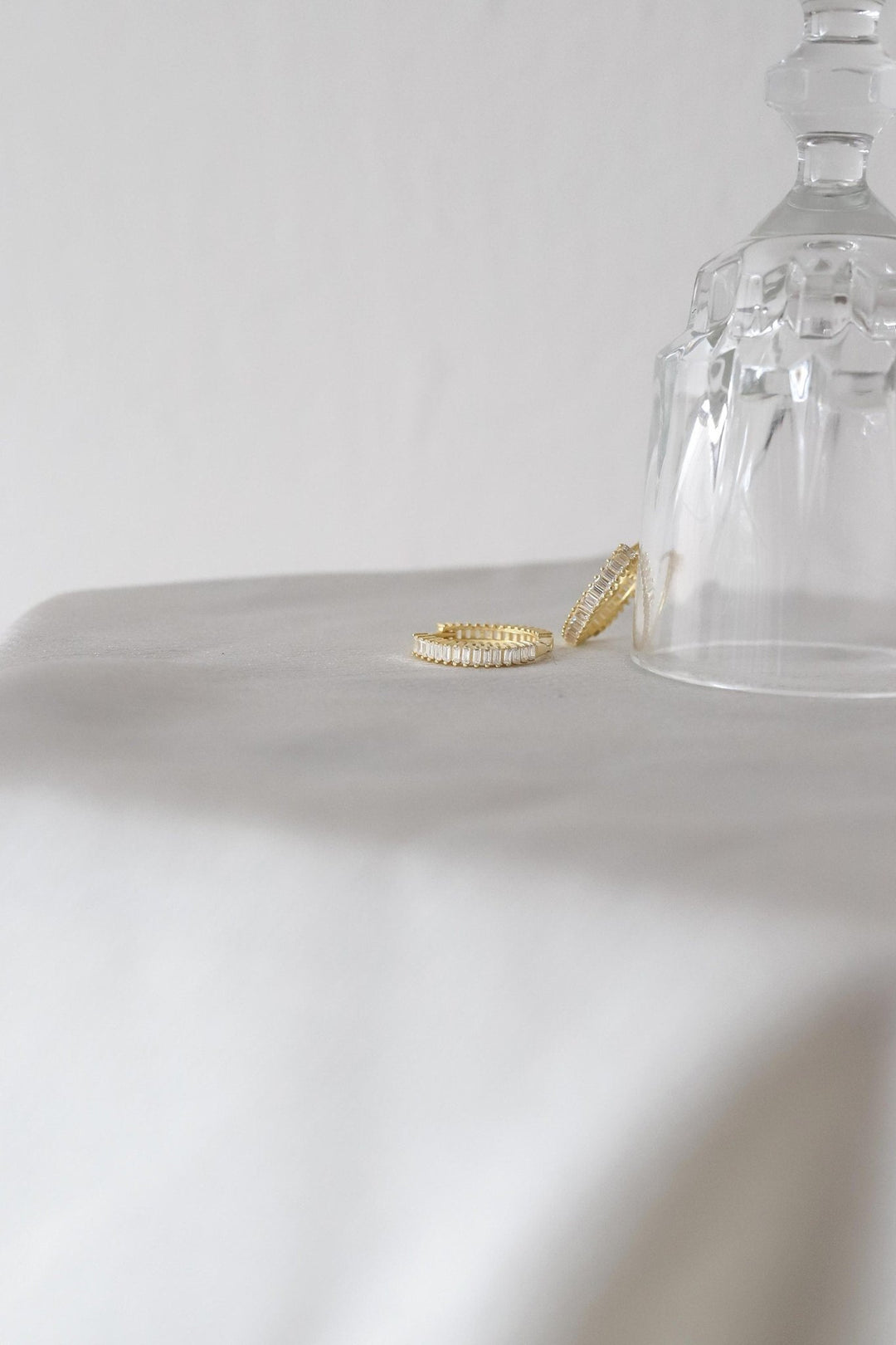 Baguette Cut Diamond Huggie Hoop Earring for for Her - Doozy Diamonds