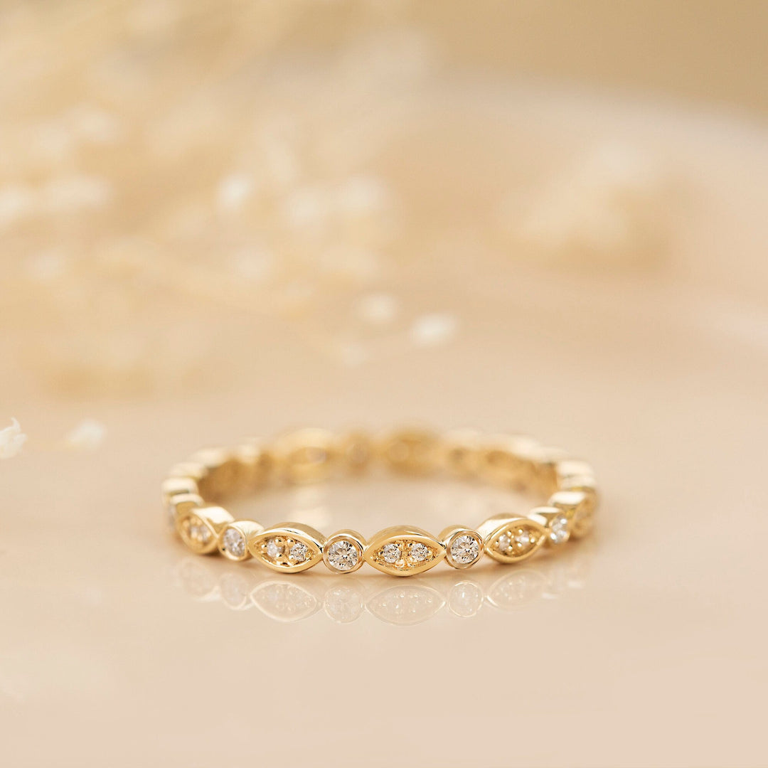 Round Diamond Eternity Stackable Wedding Band for Her - Doozy Diamonds