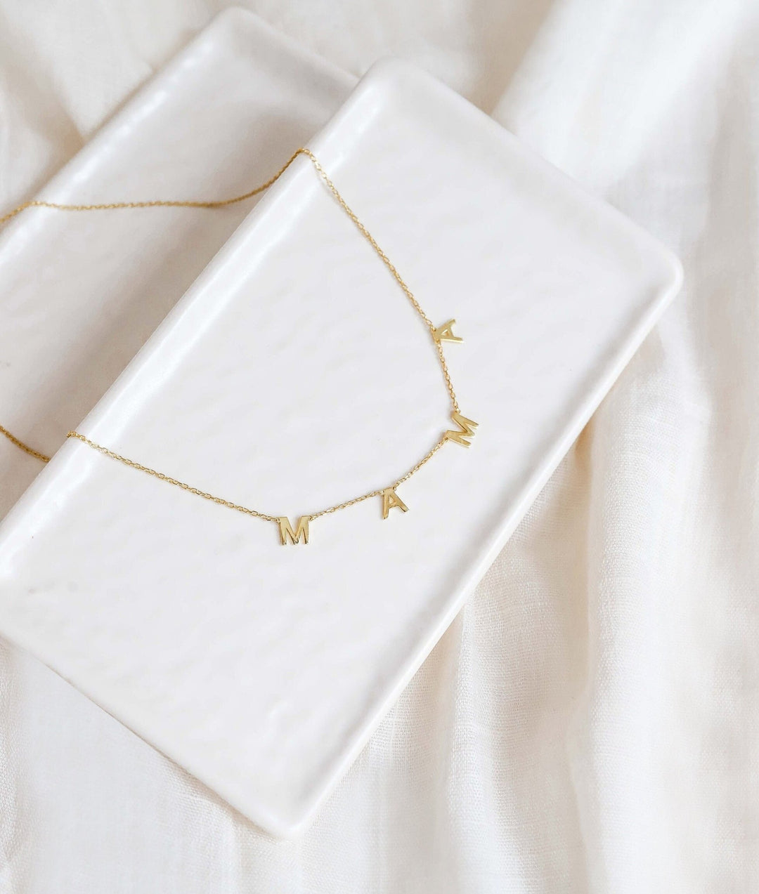 'Mama' Name Letter Gold Necklace for Women - Doozy Diamonds