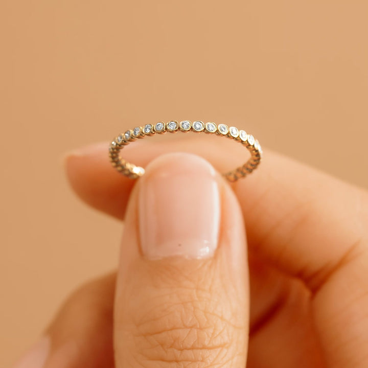 Round Cut Bezel Eternity Diamond Band Gift for Her - Doozy Diamonds